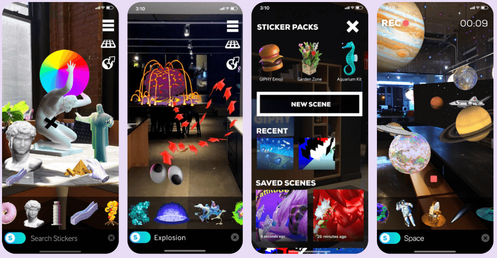 Giphy World ukázky GIPHů v reálném prostředí